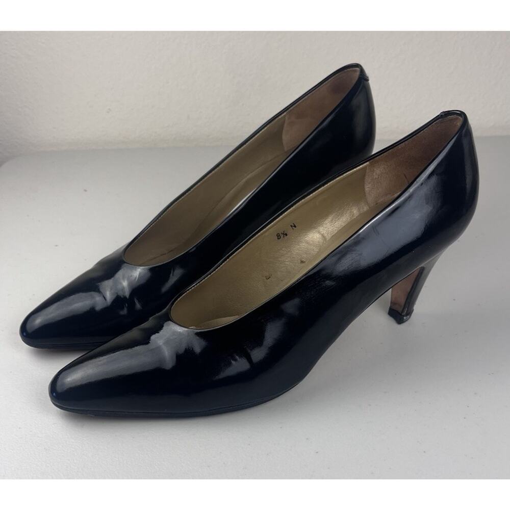 Evan Picone Women’s Size 8.5 Narrow Black Patent Pointed Toe Pumps